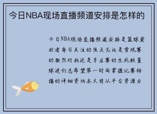 今日NBA现场直播频道安排是怎样的